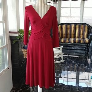 Deep red long sleeved dress